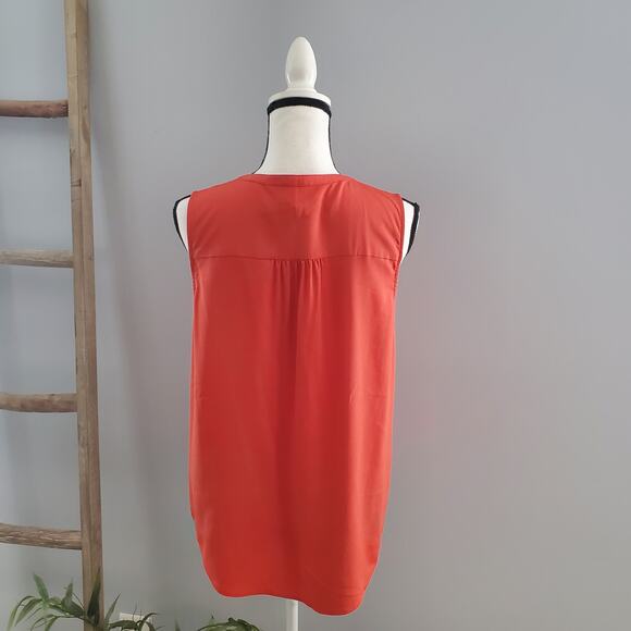 Banana Republic Factory Orange Sleeveless Button Down Top M - Picture 2 of 7